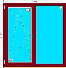 Ламинированное окно. Без монтажа.