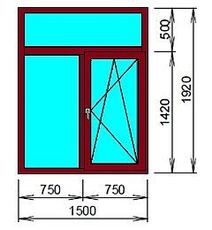 Цветное металлопластиковое окно. Без монтажа.