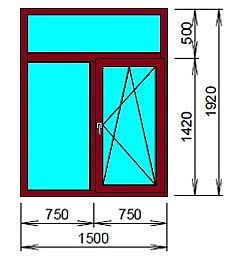 Цветное металлопластиковое окно. Без монтажа.