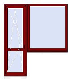 Балконный блок в цвете с одной стороны