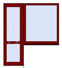 Балконный блок в ламинации с одной стороны