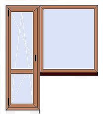 Балконная дверь и окно ламинированные