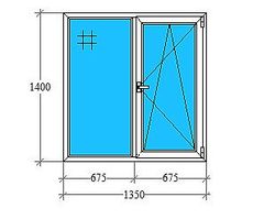 Окно с двухкамерное энергосберегающие с москитной сеткой