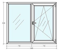 Окно двустворчатое, выполненное из 5-ти камерного профиля WINTECH