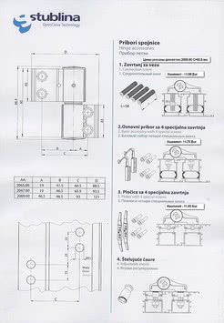 Петля накладная 61 мм 3D для алюминиевых дверей