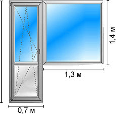 Балконный блок из трехкамерного профиля Aluplast