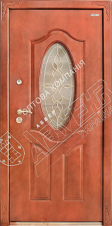 Двери со стеклом входные бронированные двери - Izumrud 26-2 Двери со стеклом входные бронированные двери - Izumrud 26-2