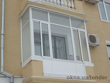 балконная рама 3100/1600 из четырехкамерного профиля 