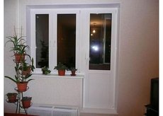 Балконный блок в хрущевку, окно глухое 1200/1350, дверь балконная 700/2150 из пятикамерного профиля 