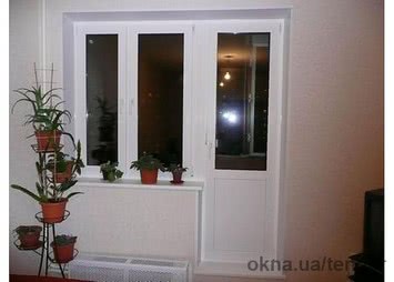 Балконный блок в хрущевку, окно глухое 1200/1350, дверь балконная 700/2150 из пятикамерного профиля Балконный блок в хрущевку, окно глухое 1200/1350, дверь балконная 700/2150 из пятикамерного профиля