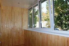 Внутренняя отделка балкона деревом