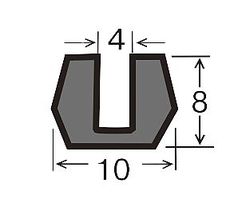 Уплотнитель для алюминиевых систем универсальный под зеркало или стекло 4 мм: