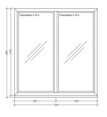 Окно из профиля КВЕ 70 мм 1300х1400 глухое