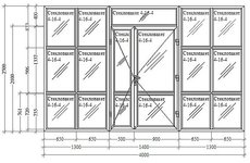 Офисная перегородка 4000х2500