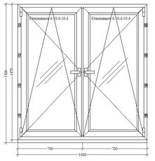 Окно из профиля КВЕ balance 70 мм 1400х1500