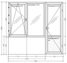 Балконный блок КВЕ 70 мм