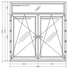 Окно из профиля КВЕ 70 мм 1600х1700