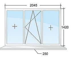 Окно в спальню ALMplast, фурнитура Vorne 2,1х1,4
