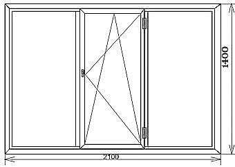 Окно в спальню ALMplast, фурнитура Vorne 2,1х1,6