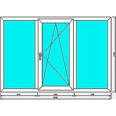 Окно кухонное WDS 400, фурнитура SIEGENIA 2.1x1.4