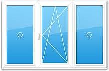 Окно пластиковое трехстворчатое ALM 2,1х1,1 м