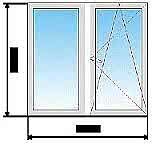 Окно кухонное WDS, фурнитура Sigenia, 1,2х1,1 м