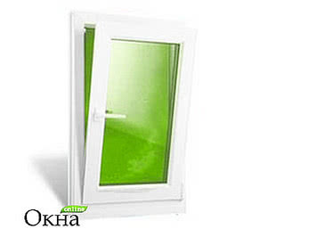 Окно одностворчатое поворотно-откидное Hoffen с фурнитурой Sigenia и однокамерным стеклопакетом габаритами 0,7х1,5 м