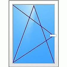 Окно одностворчатое поворотно-откидное Hoffen с фурнитурой Sigenia и однокамерным стеклопакетом габаритами 1,0х1,5 м