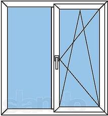 Окно металлопластиковое WDS400 на кухню, фурнитура Sigenia 1,3 х 1,3! (Ирпень)