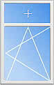 Окно металлопластиковое с фрамугой ALMplast (Украина) в гостинную, фурнитура Vorne 0,9 х 2,2м!