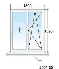 Окно металлопластиковое на дачу ALMplast (Украина), фурнитура MACO (Австрия) 1,5 х 1,4м!