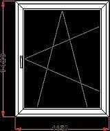 Металлопластиковые одностворчатые поворотно-откидные окна Рехау для спальни с фурнитурой МАСО и однокамерным стеклопакетом 0,5х1,45 м