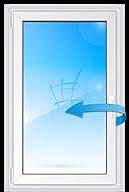 Металлопластиковые одночастные поворотно-откидные окна Rehau для любых помещений с фурнитурой МАСО и однокамерным стеклопакетом 0,6х1,3 м