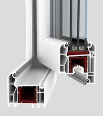 Европейского качества металлопластиковое окно для гостиной из профиля WDS 505 (Украина), с фурнитурой МАСО (Австрия) с однокамерным стеклопакетом 24 мм. Геометрия окна: ширина 0,65 м, высота 1,3 м.