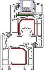 Пластикове вікно біле двостулкові з поворотно-відкидний і глухий стулками з профілю ALMplast (Україна) 1450х1250 (МАСО, однокамерний склопакет) для їдальні під замовлення.