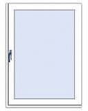 Под заказ металлопластиковые одностворчатые поворотно-откидные окна Рехау для спальни с фурнитурой МАСО и однокамерным стеклопакетом 0,70х1,2 м (Киев).