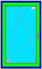 Под заказ металлопластиковые одностворчатые поворотно-наклонные оконные конструкции Rehau для любых помещений с фурнитурой МАСО и однокамерным стеклопакетом 0,75х1,3 м (Киев).