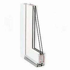 Пластиковые двойные светопрозрачные конструкции Рехау 1,0х1,4 м для любых помещений с фурнитурой МАСО и двухкамерным стеклопакетом в Киеве.