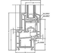 Звукоізоляційне вікно пластикове Peхaу в приватний будинок з фурнітурою МАСО. Двостулкове 1,0х1, 15 м з однокамерним склопакетом