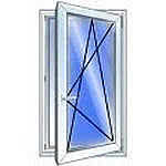 Пластиковые одинарные поворотно-откидные окна Рехау для спальни с фурнитурой МАСО и однокамерным стеклопакетом 0,8х1,55 м
