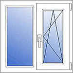 Купить окна Rehau 0,9х1,45 м. Двухстворчатые металлопластиковые окна