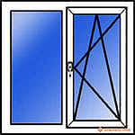 Кухонное окно Rehau 0,95х0,9м. Двухстворчатые металлопластиковые окна