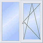 Теплі вікна Rehau 0,95х1,60 м. Двостулкові металопластикові вікна