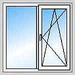Белые окна Rehau 1,0х1,30 м, двухстворчатые металлопластиковые окна