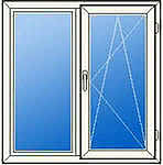 Окна и двери пластиковые Rehau 1,05х1,5 м. Двухстворчатые металлопластиковые окна