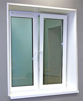Двухчастное окно с энергосберегающим стеклопакетом