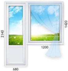 Балконный блок из немецкого профиля Rehau 70 с фурнитурой Maco.