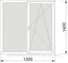 Двухстворчатое окно Aluplast Ideal 4000 с фурнитурой Sigenia. 1300 х 1400
