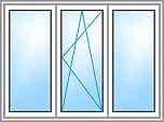 Металопластикове вікно для залу тричастинне 1700х1100 мм - профіль aluplast фурнітура Siegenia