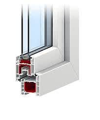 Металопластикове вікна для залу тричастинне 1900х1150 мм - профіль aluplast фурнітура Siegenia